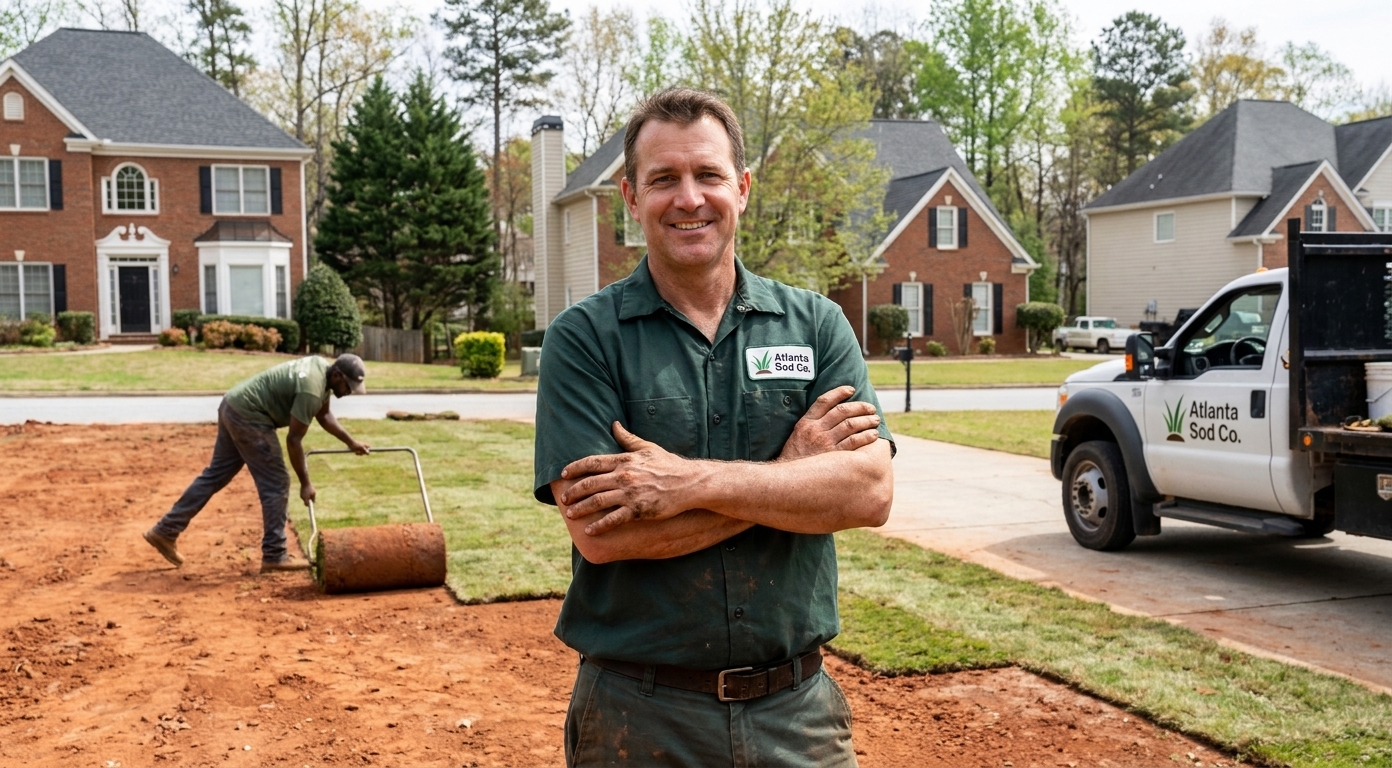 Owner of Atlanta Sod Co. on a job site
